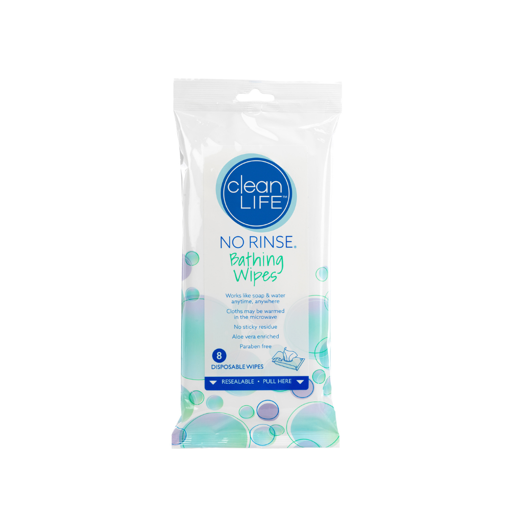Clean Life No Rinse Bathing Wipes – 8 Wipes Per Pack - primehubstore.shop Bathing Wipes