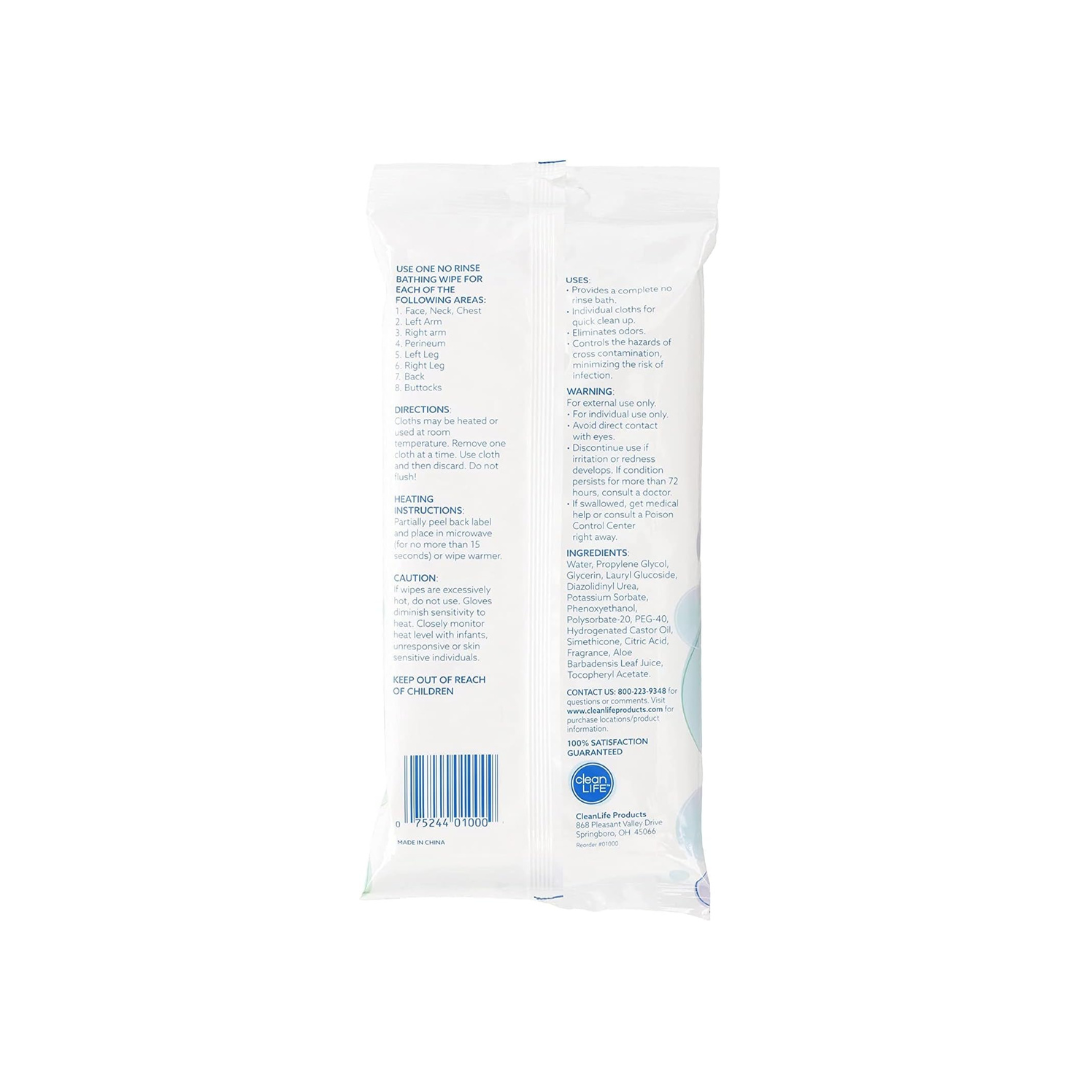Clean Life No Rinse Bathing Wipes – 8 Wipes Per Pack - primehubstore.shop Bathing Wipes