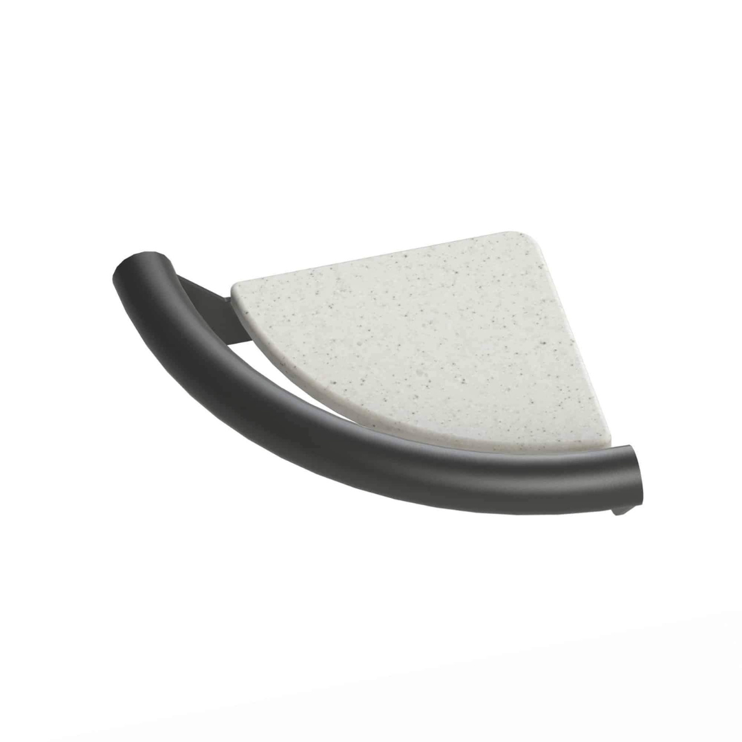 Invisia Shatterproof Corner Shower Shelf with Solid Surface Tray - primehubstore.shop Bathroom Shelves