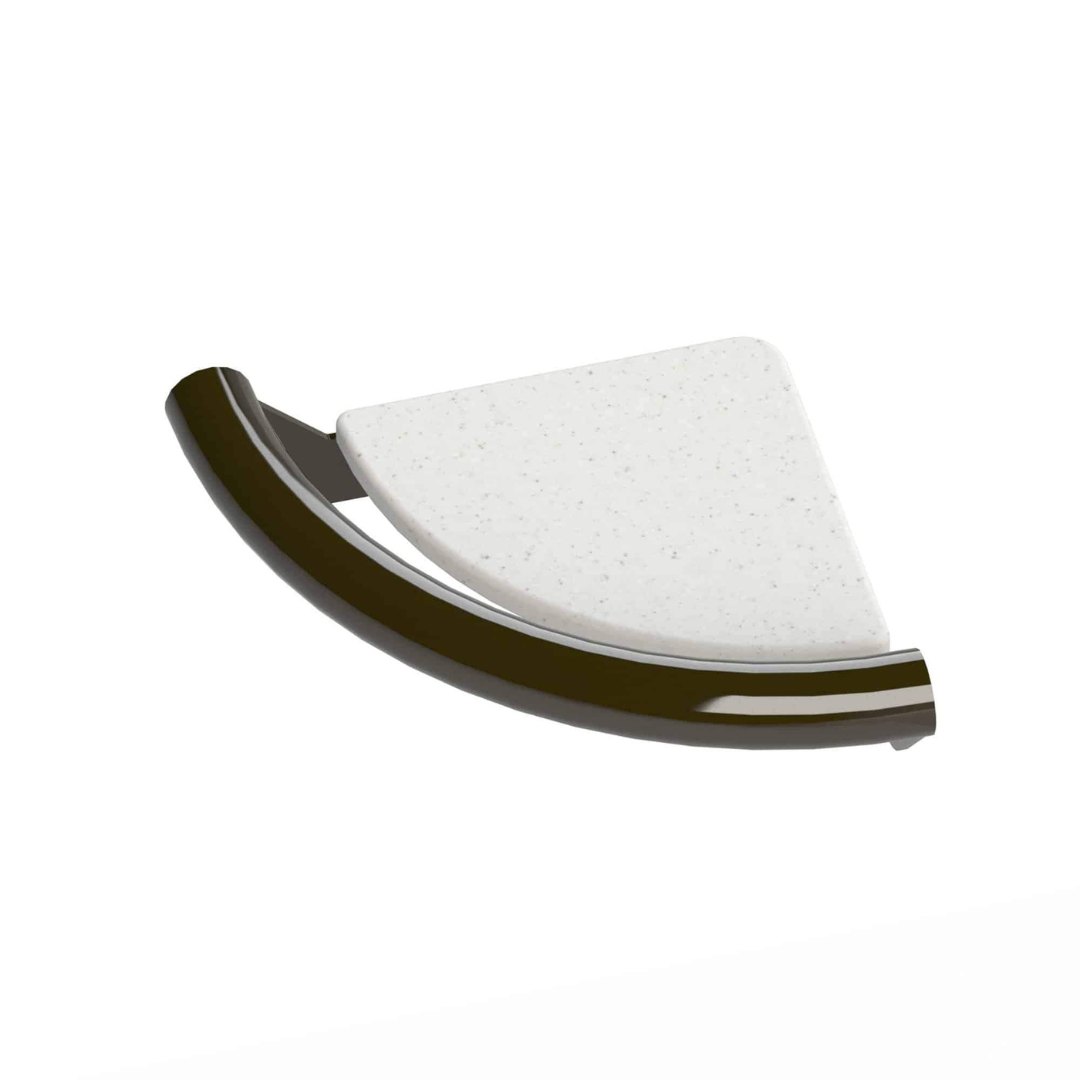 Invisia Shatterproof Corner Shower Shelf with Solid Surface Tray - primehubstore.shop Bathroom Shelves