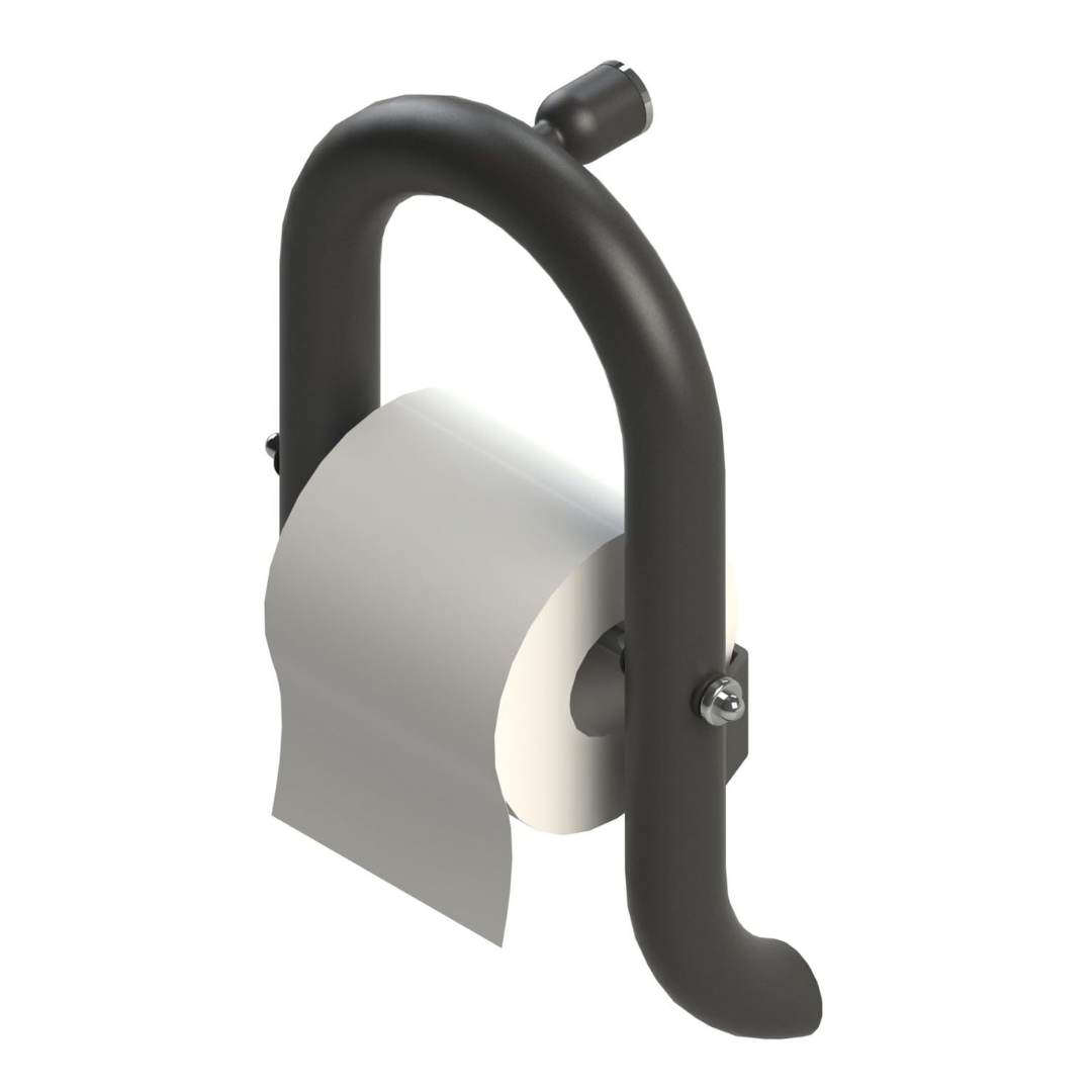 Invisia Wall Toilet Roll Holder & Bariatric Stand Assist Grab Bar - primehubstore.shop Toilet Paper Holder