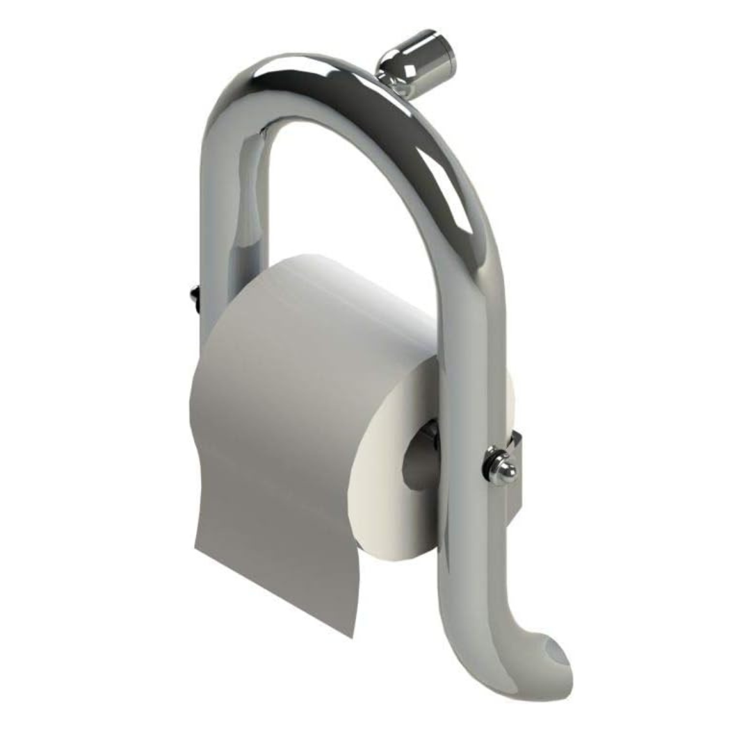 Invisia Wall Toilet Roll Holder & Bariatric Stand Assist Grab Bar - primehubstore.shop Toilet Paper Holder