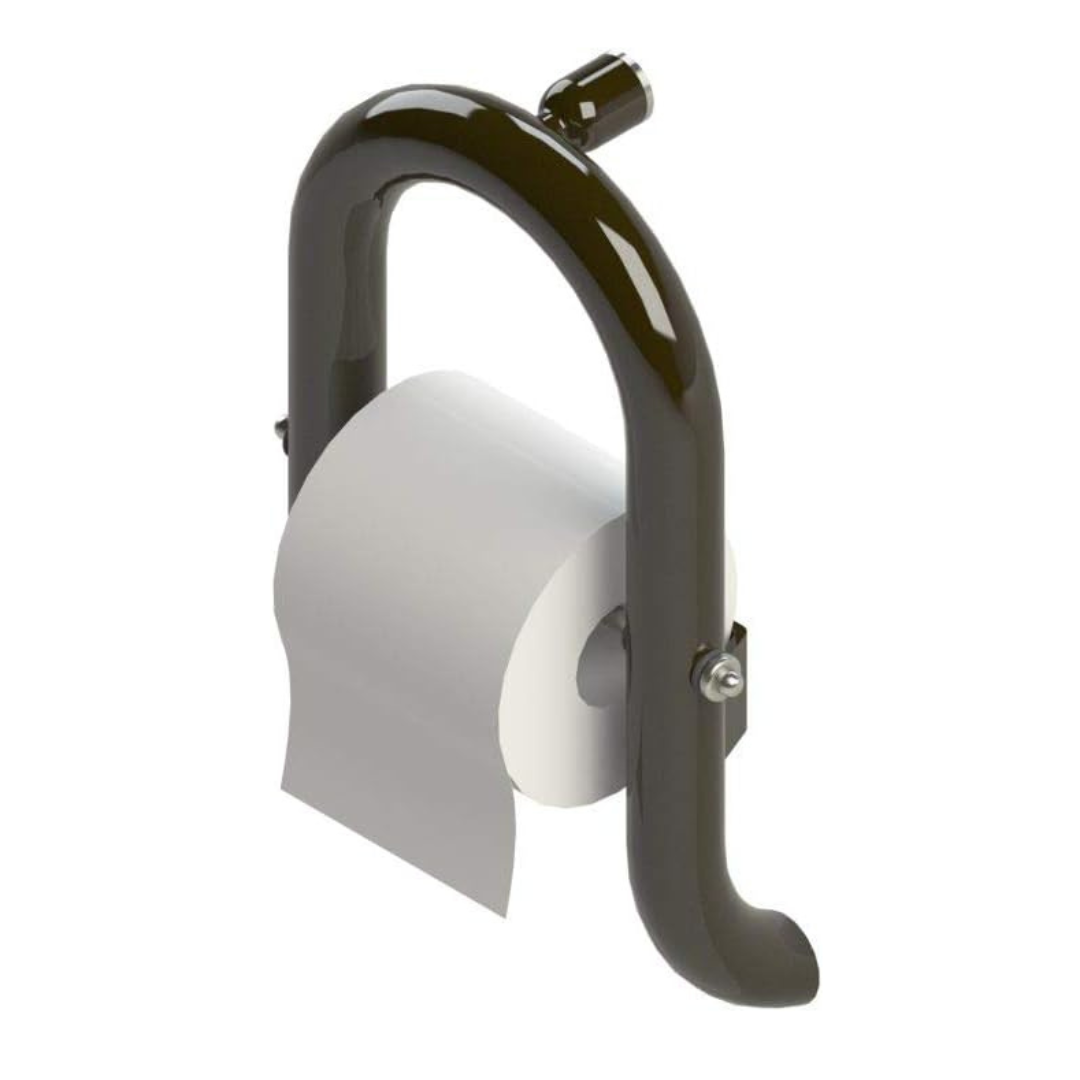 Invisia Wall Toilet Roll Holder & Bariatric Stand Assist Grab Bar - primehubstore.shop Toilet Paper Holder
