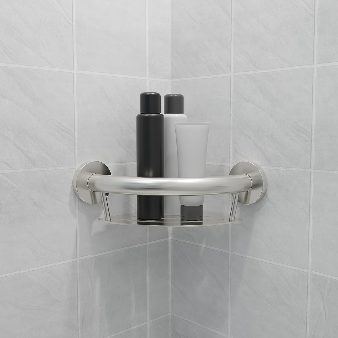 HealthCraft Plus Series Bathroom Grab Bar & Corner Shelf - primehubstore.shop Grab Bars & Safety Rails