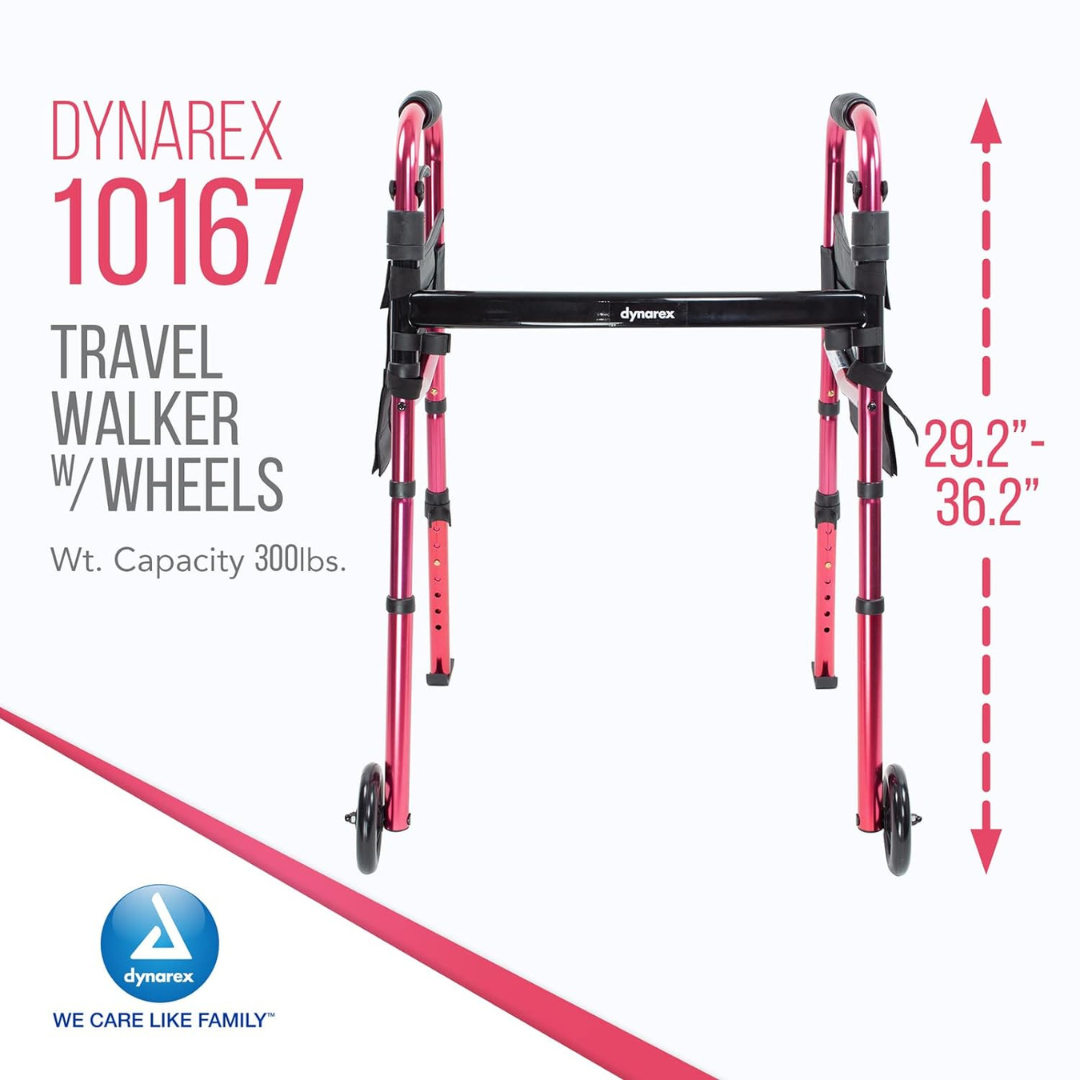 Dynarex Folding Lightweight Travel Walker - Paddle Release - primehubstore.shop Paddle Walkers