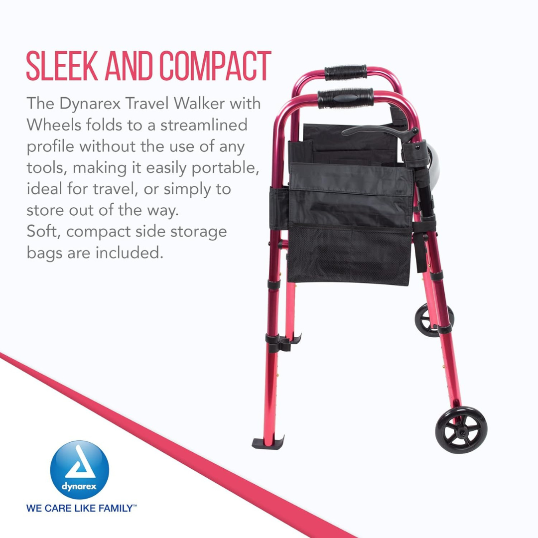 Dynarex Folding Lightweight Travel Walker - Paddle Release - primehubstore.shop Paddle Walkers