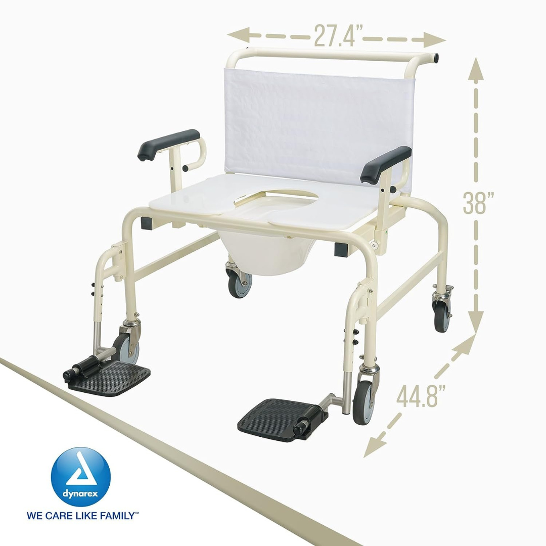 Dynarex Bariatric Bari+Max HD Mobile Shower Chairs - 1,000 lb Capacity - primehubstore.shop 