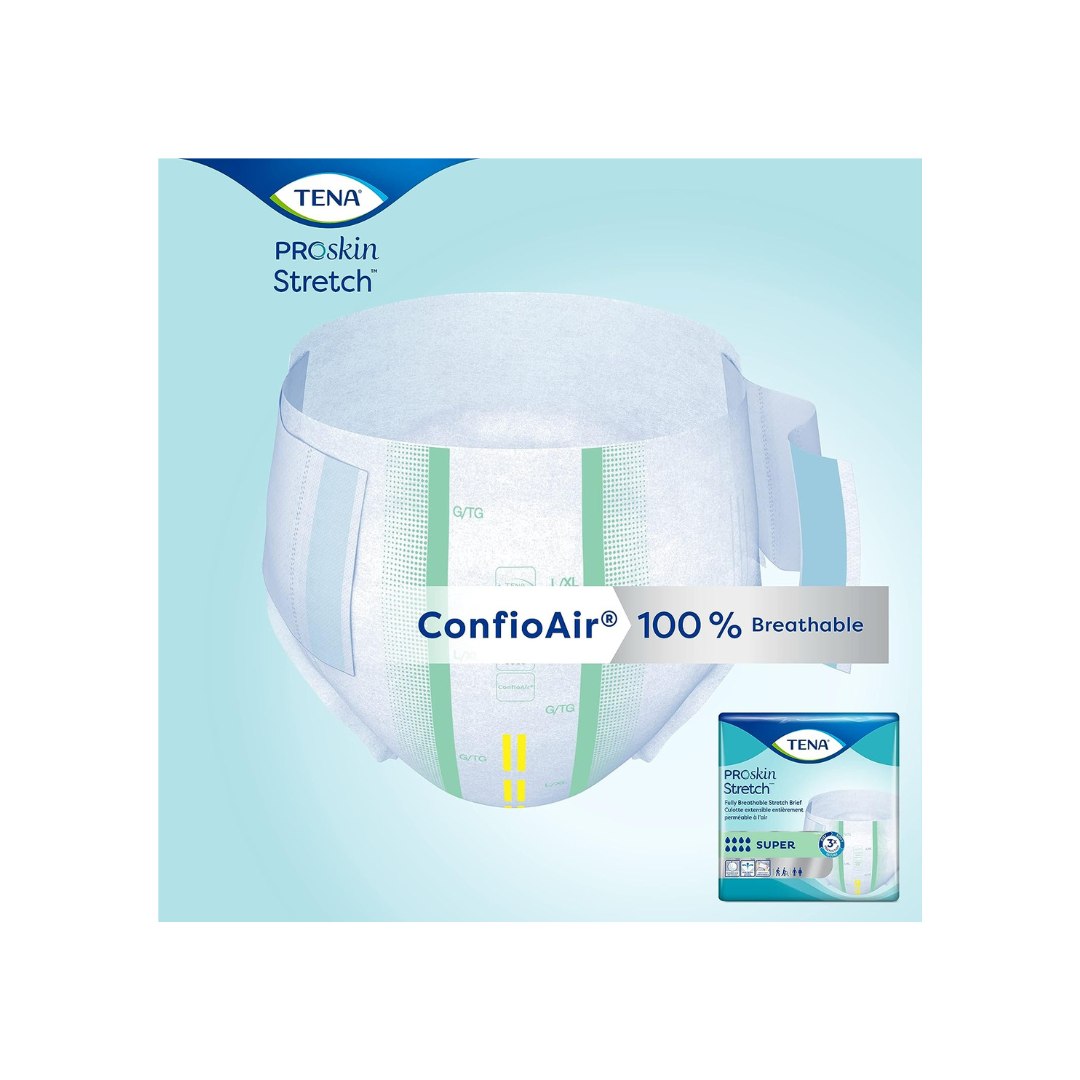 TENA Proskin Stretch Super Disposable Unisex Briefs - Heavy Absorbency - primehubstore.shop Incontinence