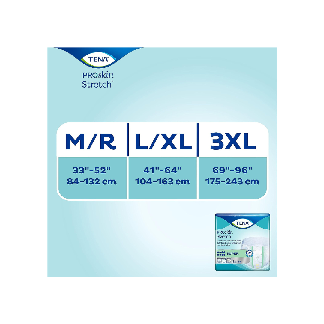 TENA Proskin Stretch Super Disposable Unisex Briefs - Heavy Absorbency - primehubstore.shop Incontinence
