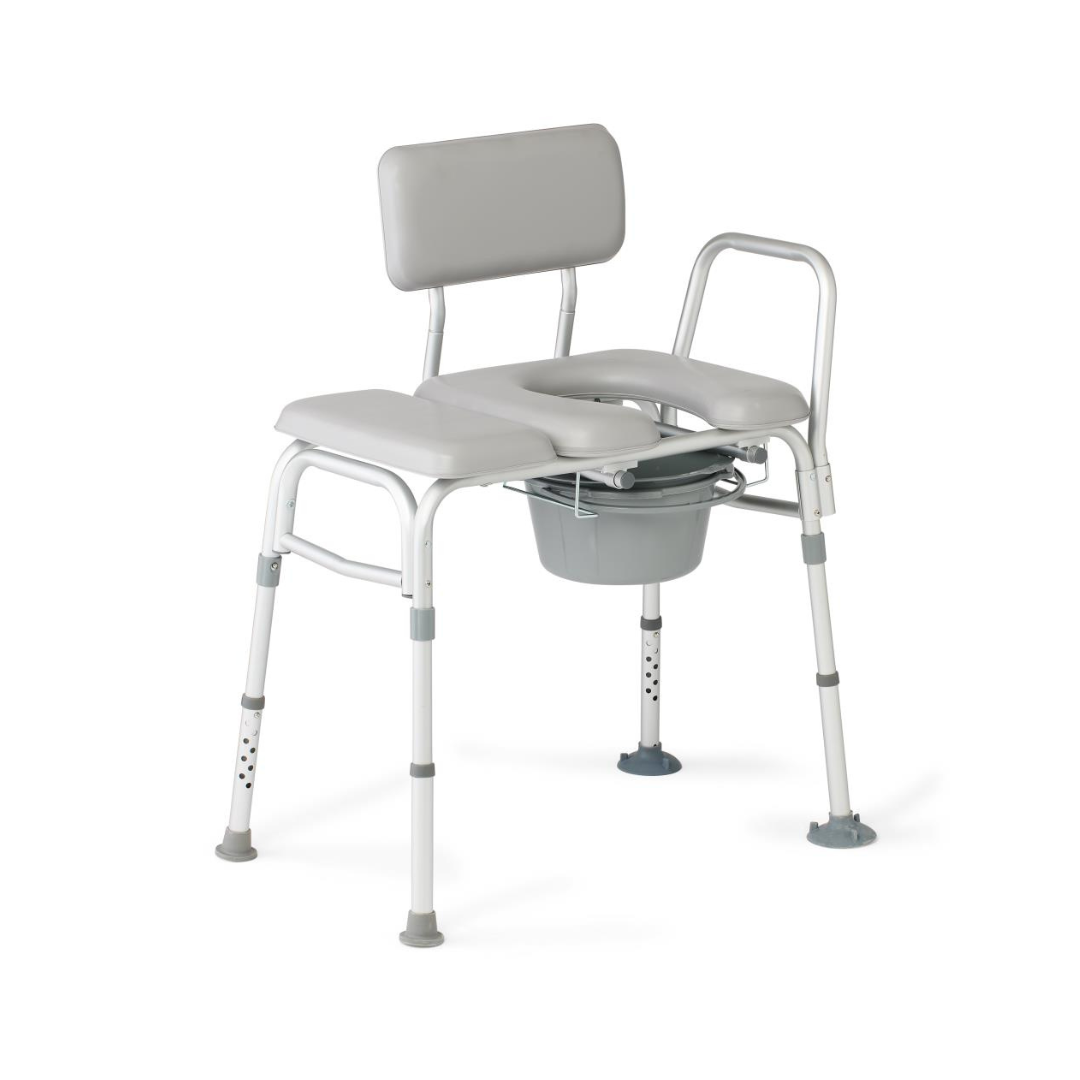 Medline Bariatric Combination Padded Transfer Bench and Commode - primehubstore.shop Transfer Benches