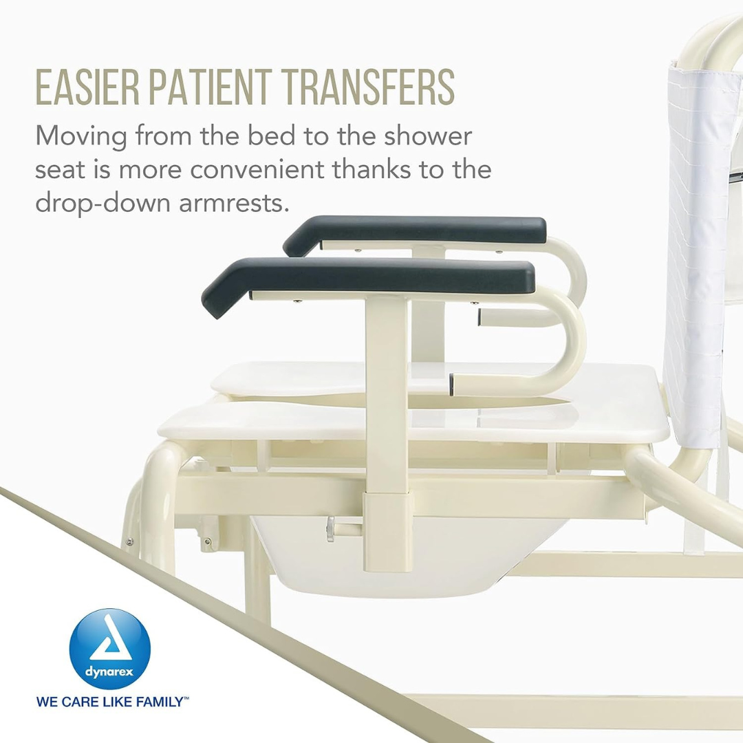 Dynarex Bariatric Bari+Max HD Mobile Shower Chairs - 1,000 lb Capacity - primehubstore.shop 