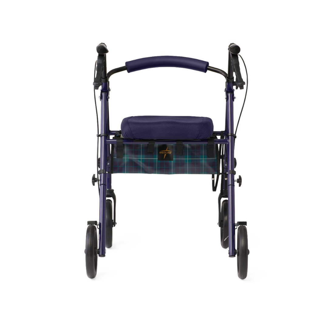 Medline Folding Steel Rollator with Microban Protection & 8" Wheels - primehubstore.shop Rollators