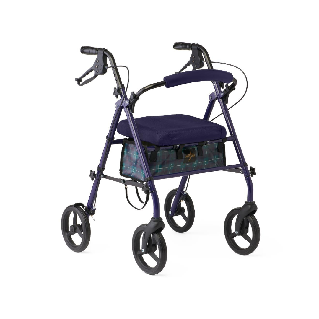 Medline Folding Steel Rollator with Microban Protection & 8" Wheels - primehubstore.shop Rollators