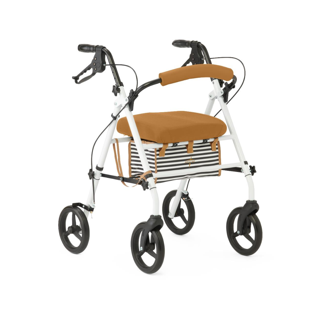 Medline Folding Steel Rollator with Microban Protection & 8" Wheels - primehubstore.shop Rollators