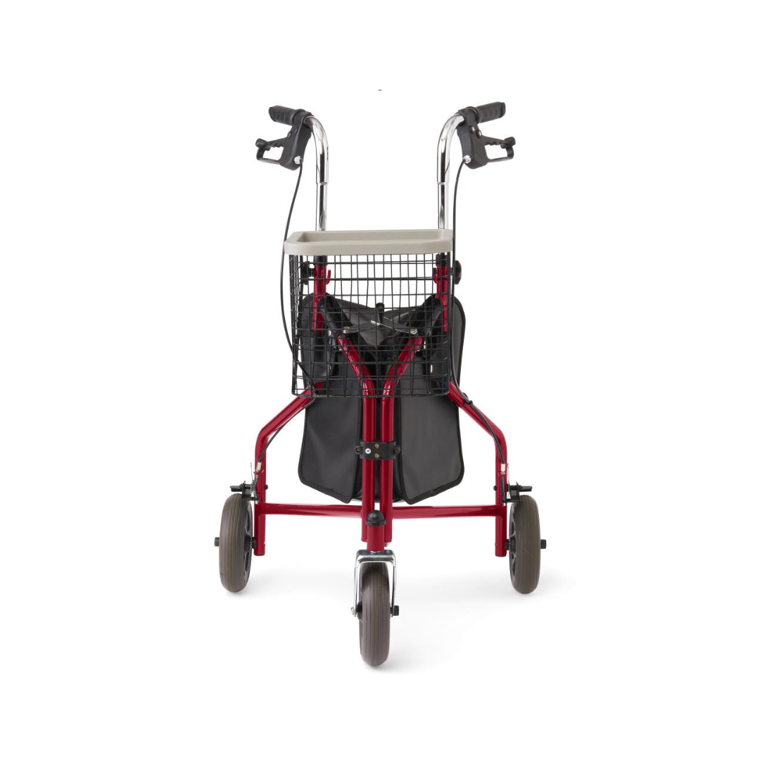 Medline 3-Wheel Steel Rollator Rolling Walker - primehubstore.shop Rollators