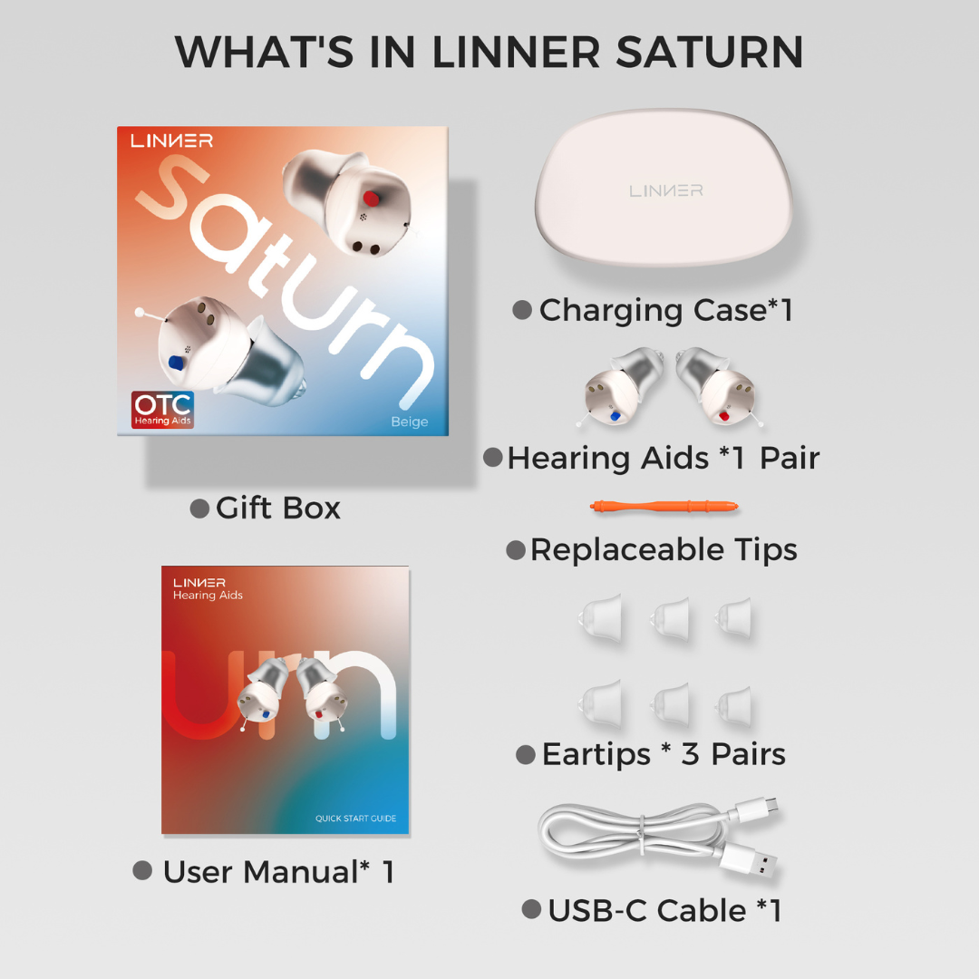 Linner Saturn OTC Hearing Aids - Discreet & Powerful - primehubstore.shop Hearing Aids