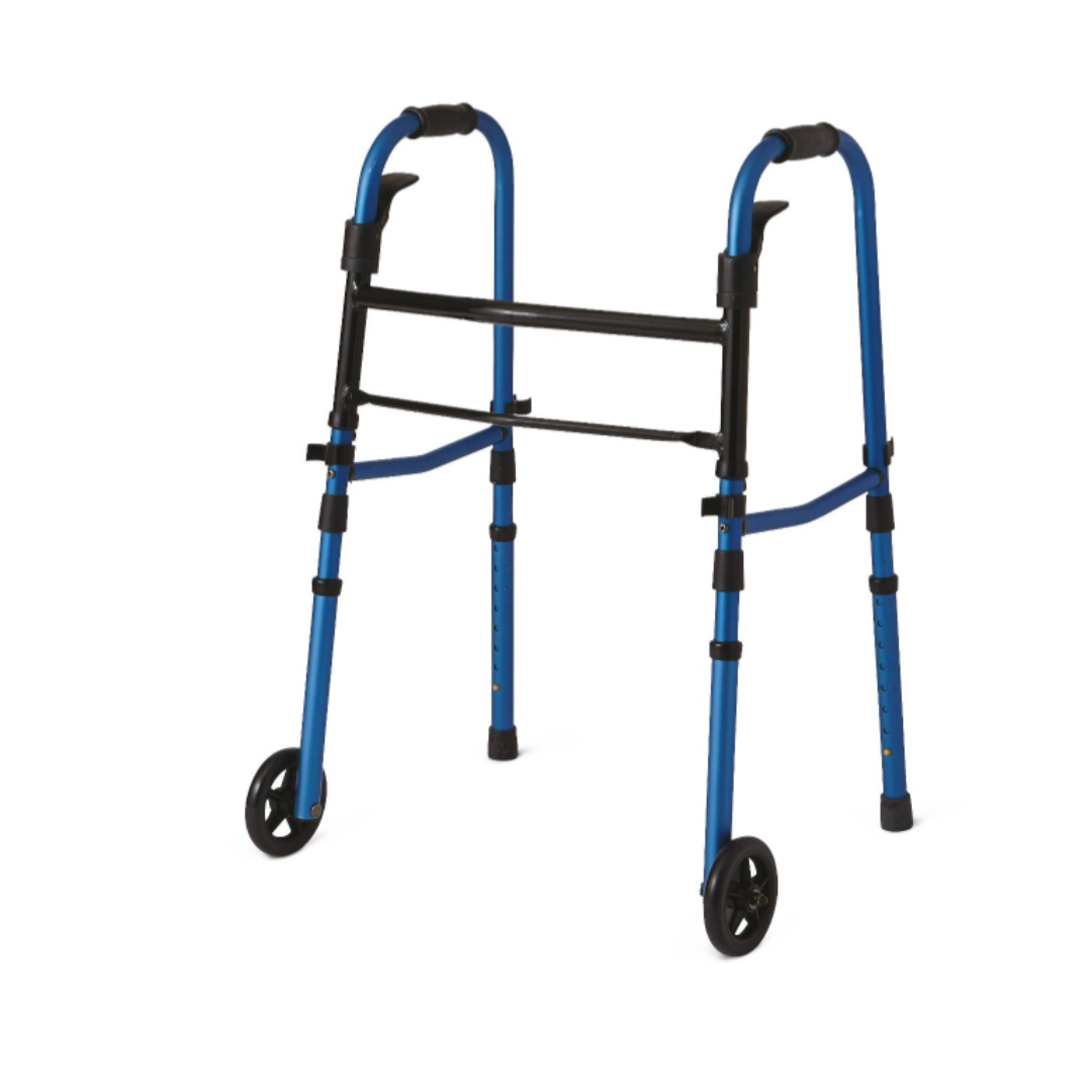 Medline Walk Steady Kit for Caregivers - Folding Walker & Cane Bundle - primehubstore.shop Walkers