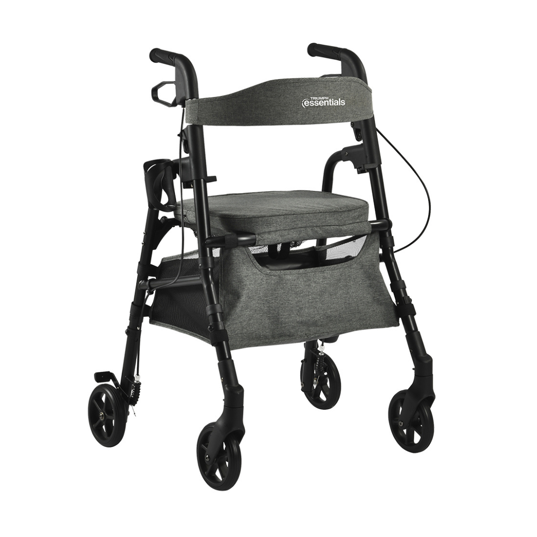 Triumph Essentials Rollator - Lightweight Folding Portable Walker - primehubstore.shop Rollators
