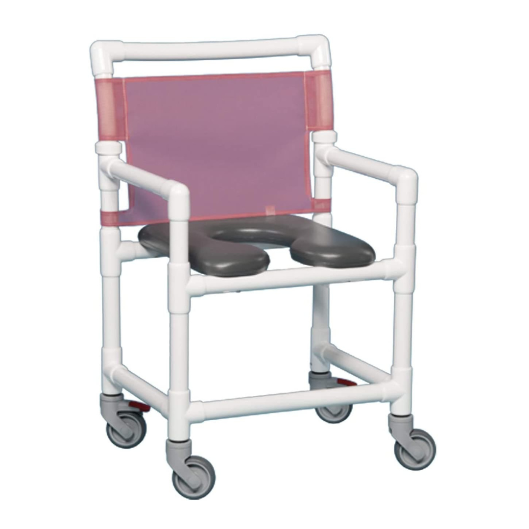 IPU Midsize Wide PVC Rolling Shower Chair with Commode Opening - primehubstore.shop PVC Shower Chairs