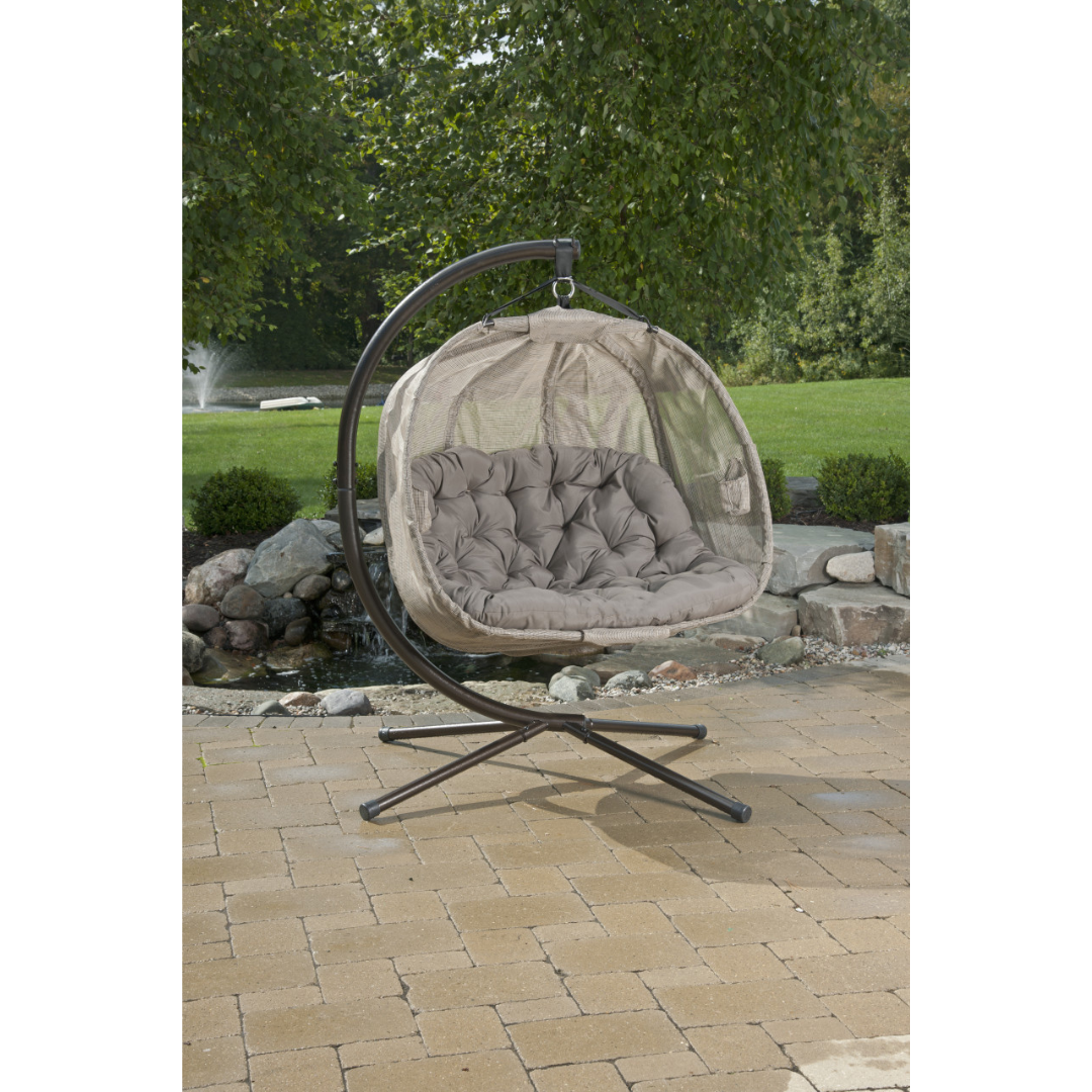 Flower House Hanging Pumpkin Loveseat Chair with Stand - Indoor & Outdoor - primehubstore.shop Hanging Chairs