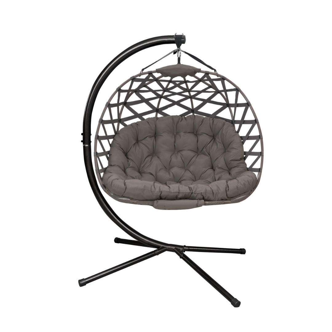 Flower House Hanging Pumpkin Loveseat Chair with Stand - Indoor & Outdoor - primehubstore.shop Hanging Chairs