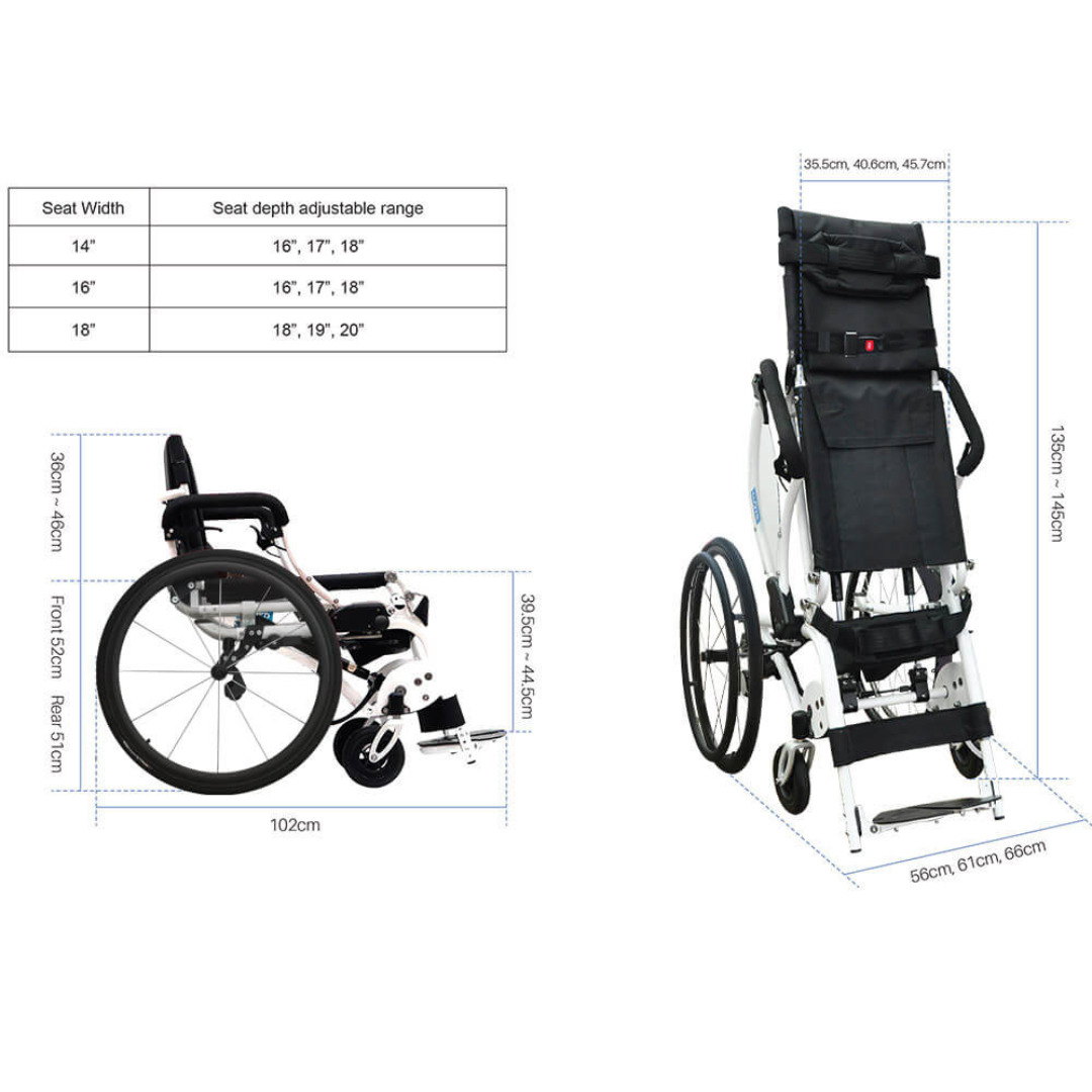 Foldawheel Leo II Lightest Manual Standing Power Wheelchairs - Weighs Only 59 Lbs - primehubstore.shop Wheelchairs