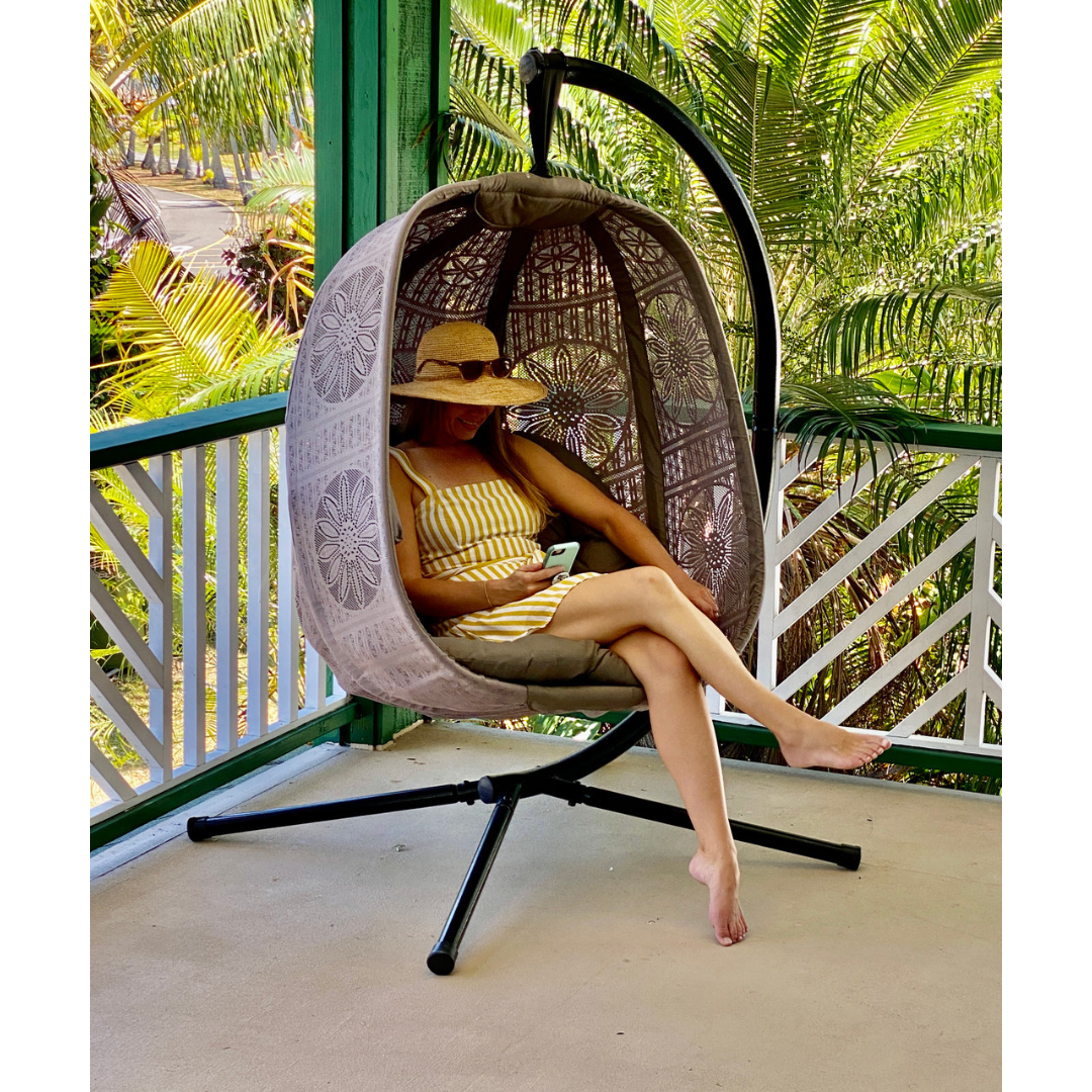 FlowerHouse Hanging Egg Patio Chairs with Stand - Indoor & Outdoor - primehubstore.shop Hanging Chairs