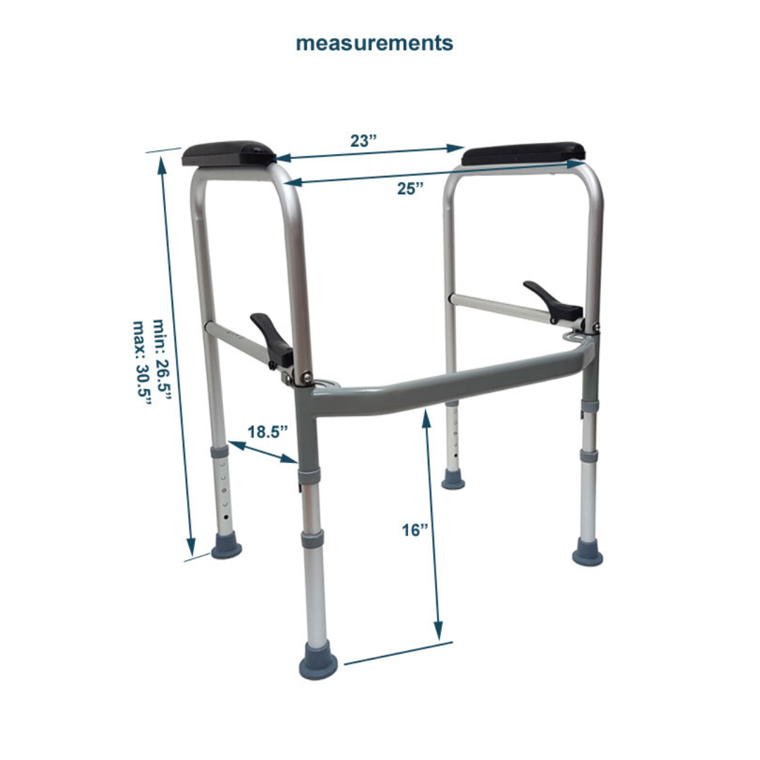 MOBB HealthCare Folding Toilet Safety Frame Universal Fit on Most Standard Toilets - primehubstore.shop Toilet Safety Frames