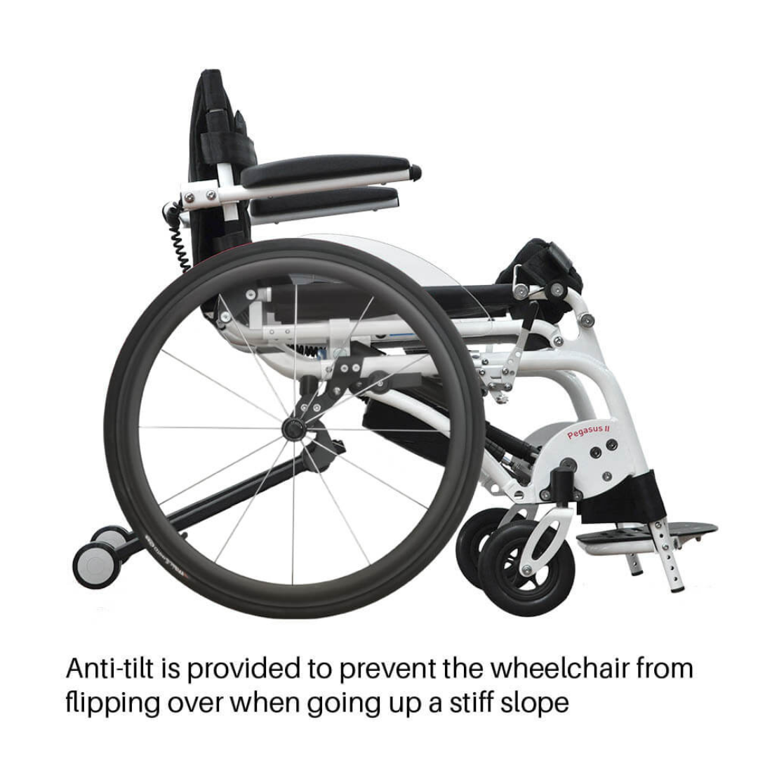 Foldawheel Pegasus II Lightest Standing Semi Powered Portable Wheelchair - Only Weighs 77 lbs - primehubstore.shop Power Chairs