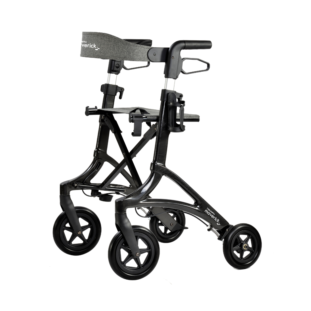 Triumph Mobility Maverick Carbon Fiber Rollator - Only 13.8 lbs - primehubstore.shop Rollators