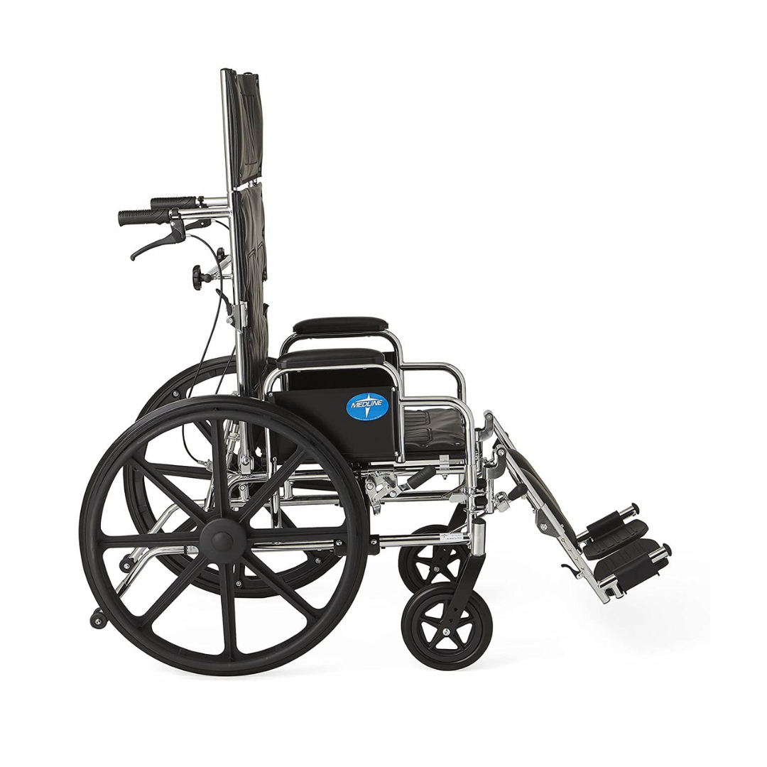 Medline Excel Chrome Reclining Wheelchairs -  Desk Length Arms & ELR - primehubstore.shop Reclining Wheelchairs