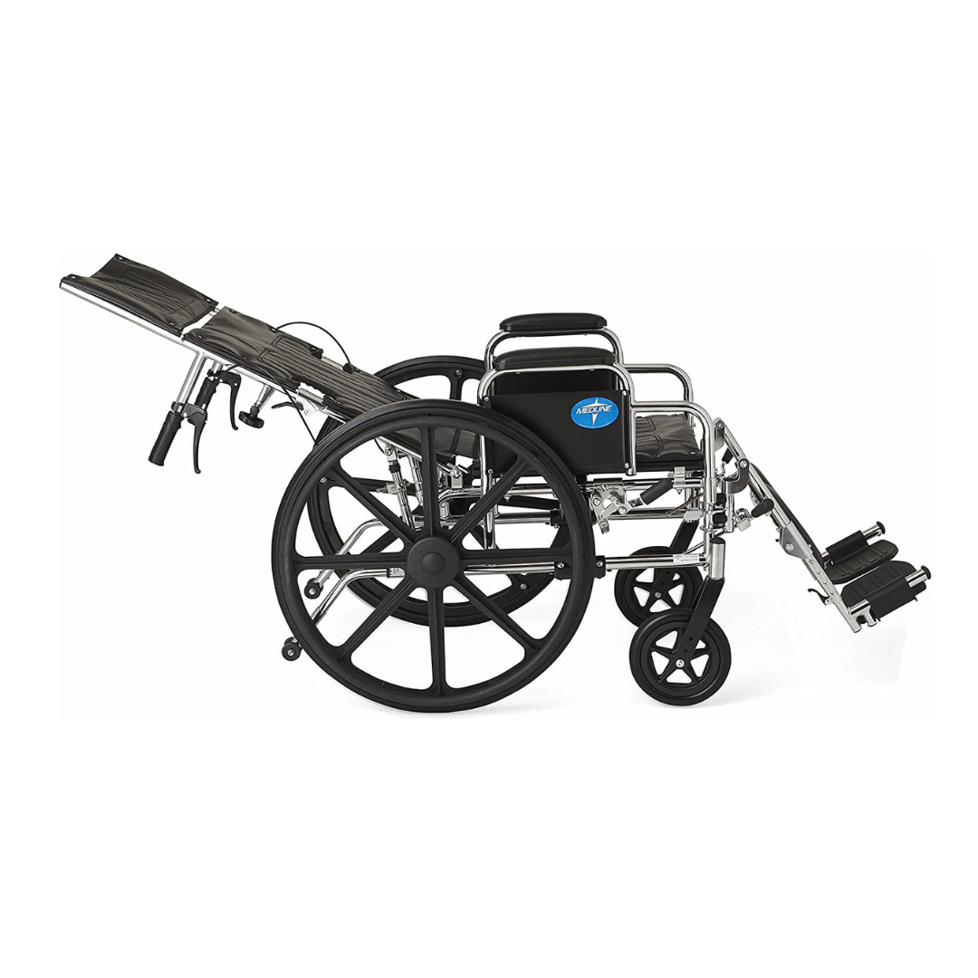 Medline Excel Chrome Reclining Wheelchairs -  Desk Length Arms & ELR - primehubstore.shop Reclining Wheelchairs