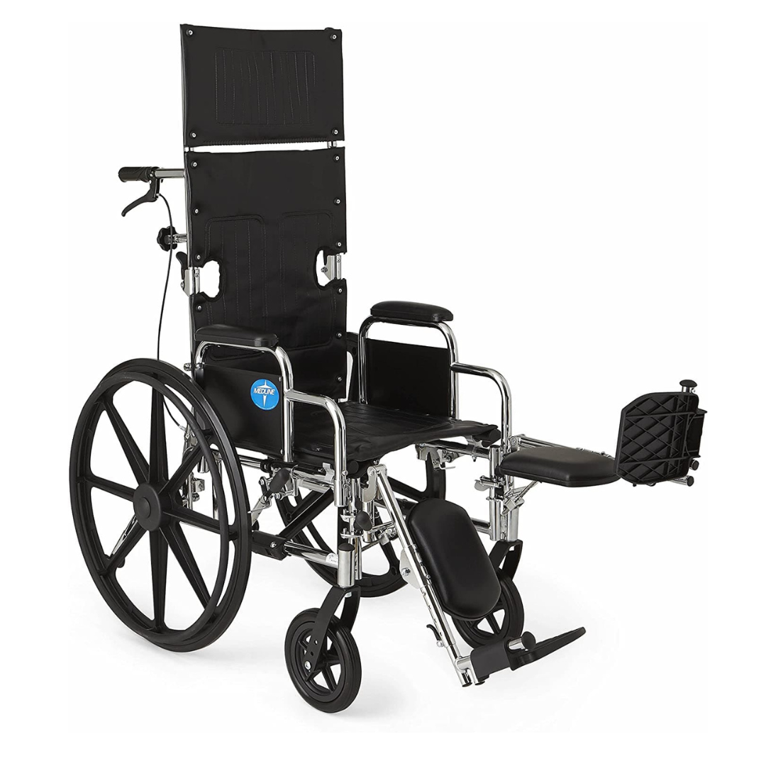 Medline Excel Chrome Reclining Wheelchairs -  Desk Length Arms & ELR - primehubstore.shop Reclining Wheelchairs