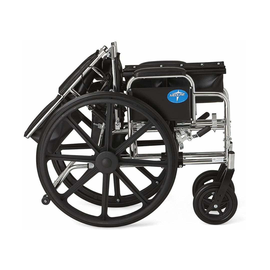 Medline Excel Chrome Reclining Wheelchairs -  Desk Length Arms & ELR - primehubstore.shop Reclining Wheelchairs