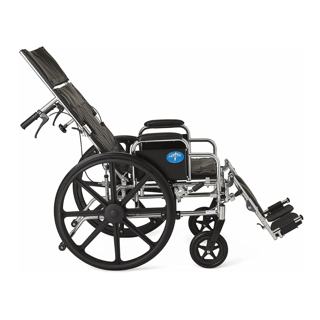 Medline Excel Chrome Reclining Wheelchairs -  Desk Length Arms & ELR - primehubstore.shop Reclining Wheelchairs