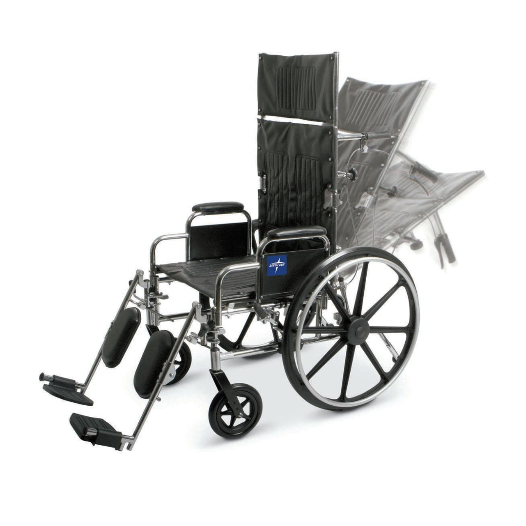 Medline Excel Chrome Reclining Wheelchairs -  Desk Length Arms & ELR - primehubstore.shop Reclining Wheelchairs