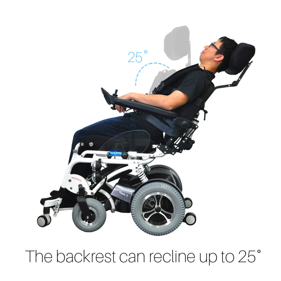 Foldawheel Phoenix II Electric Standing Power Wheelchair with Recline and 18.5 Mile Range - primehubstore.shop Power Chairs