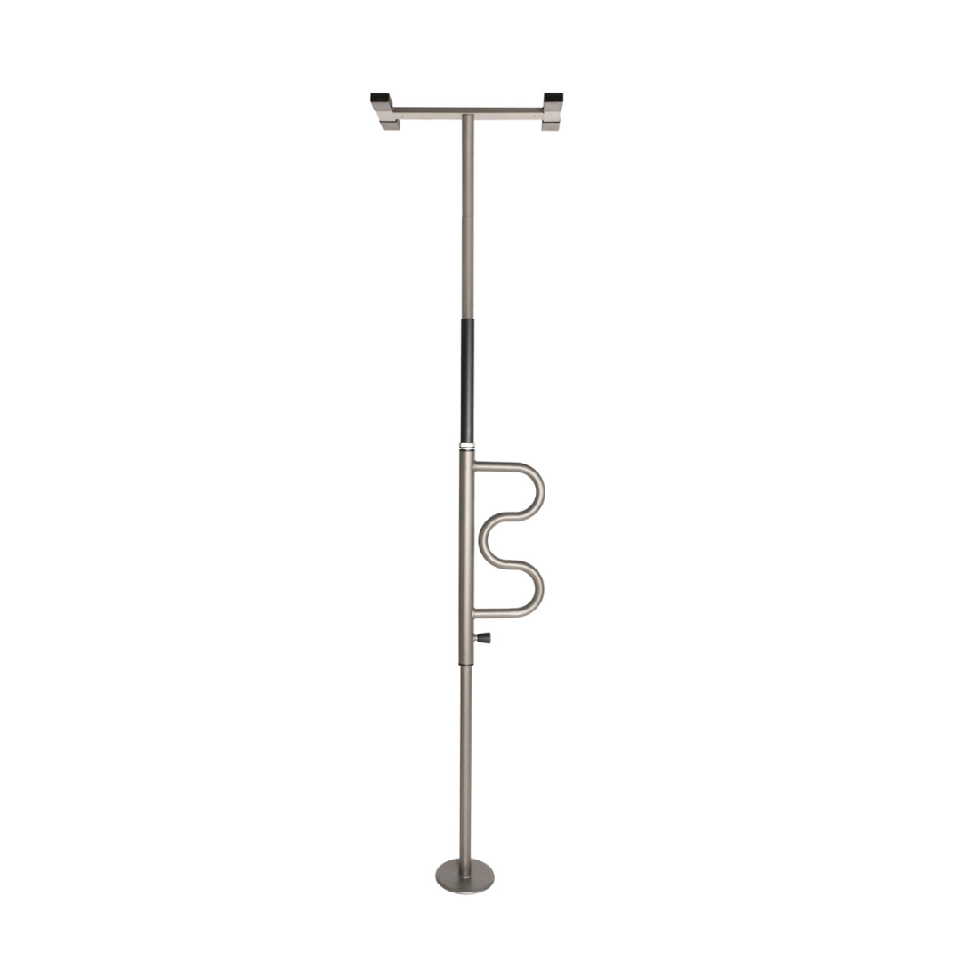 Stander Security Pole & Curve Grab Bar - Elderly Tension Mounted Transfer Pole & Bathroom Assist Grab Bar - primehubstore.shop Security poles