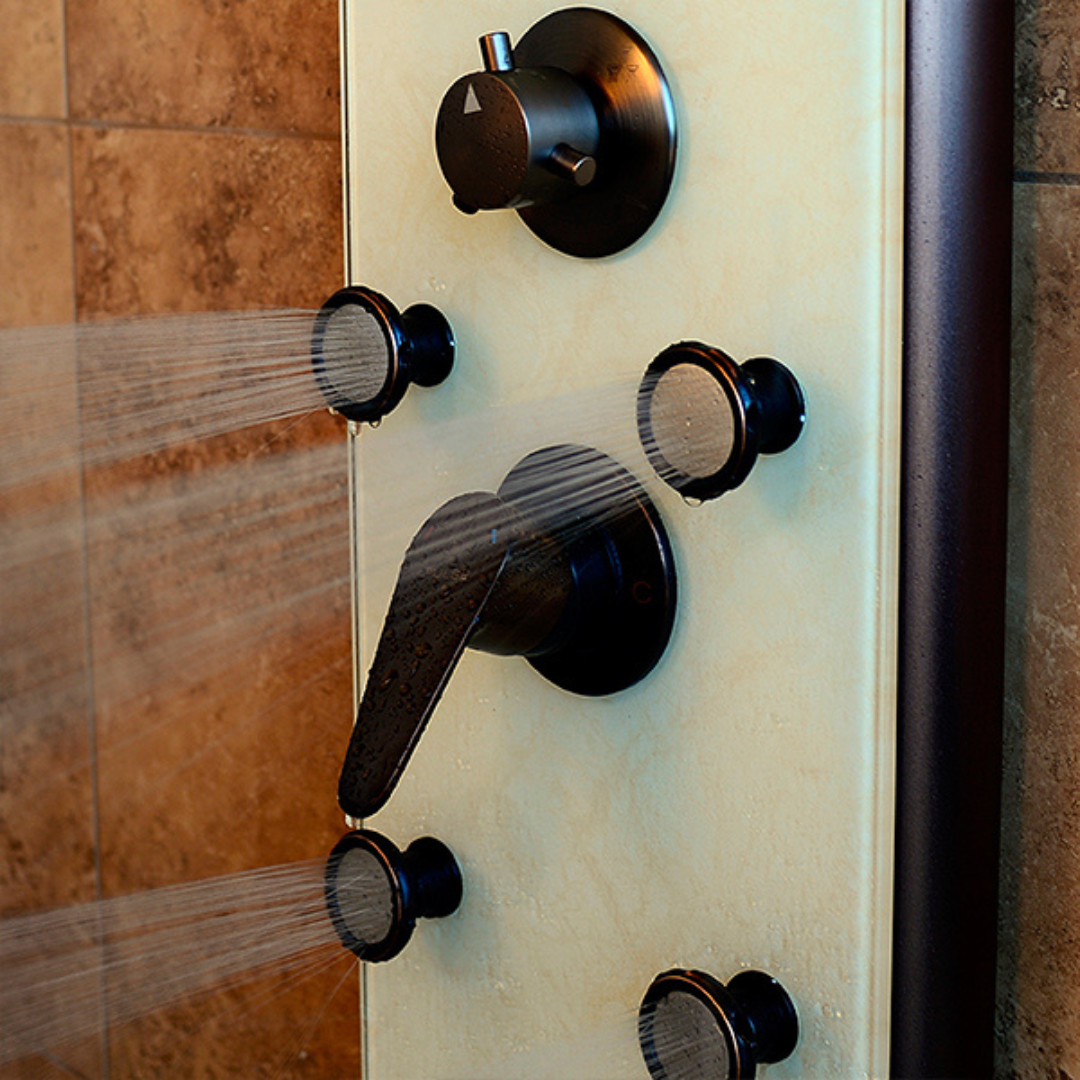 Pulse ShowerSpa Barcelona Showering System - White Venetian Glass - primehubstore.shop Shower Systems