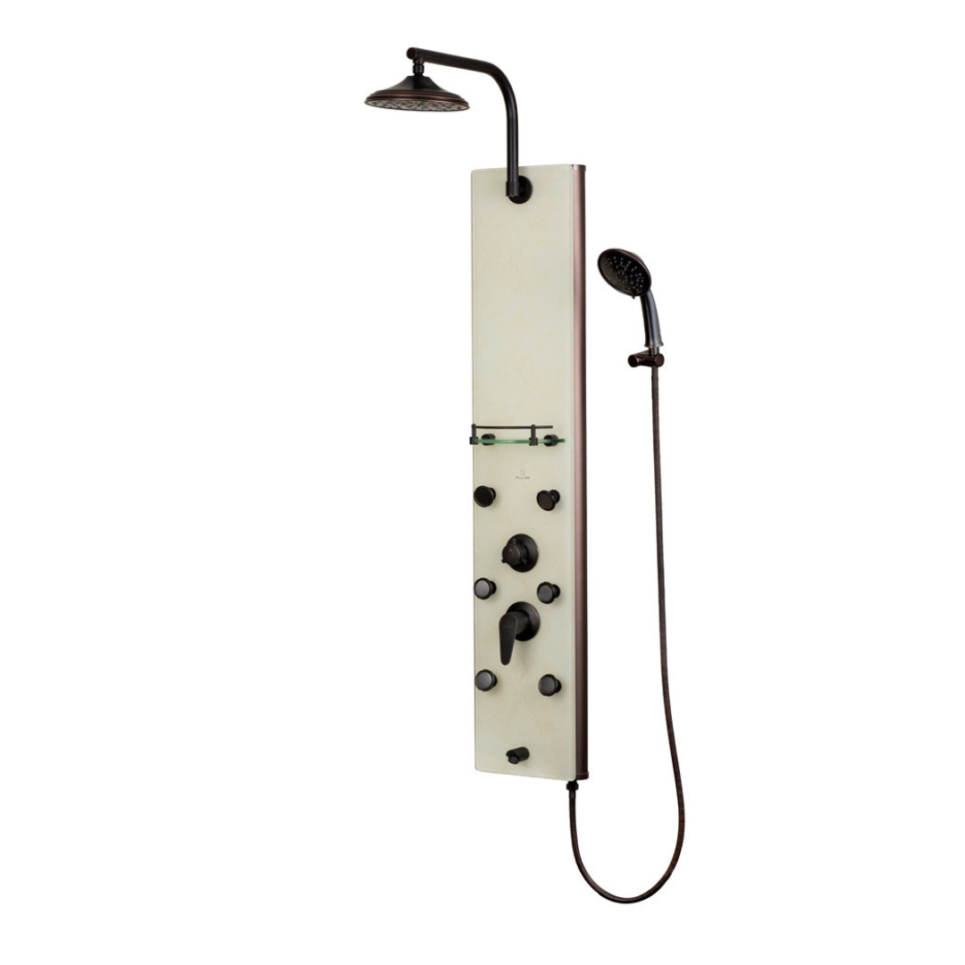 Pulse ShowerSpa Barcelona Showering System - White Venetian Glass - primehubstore.shop Shower Systems