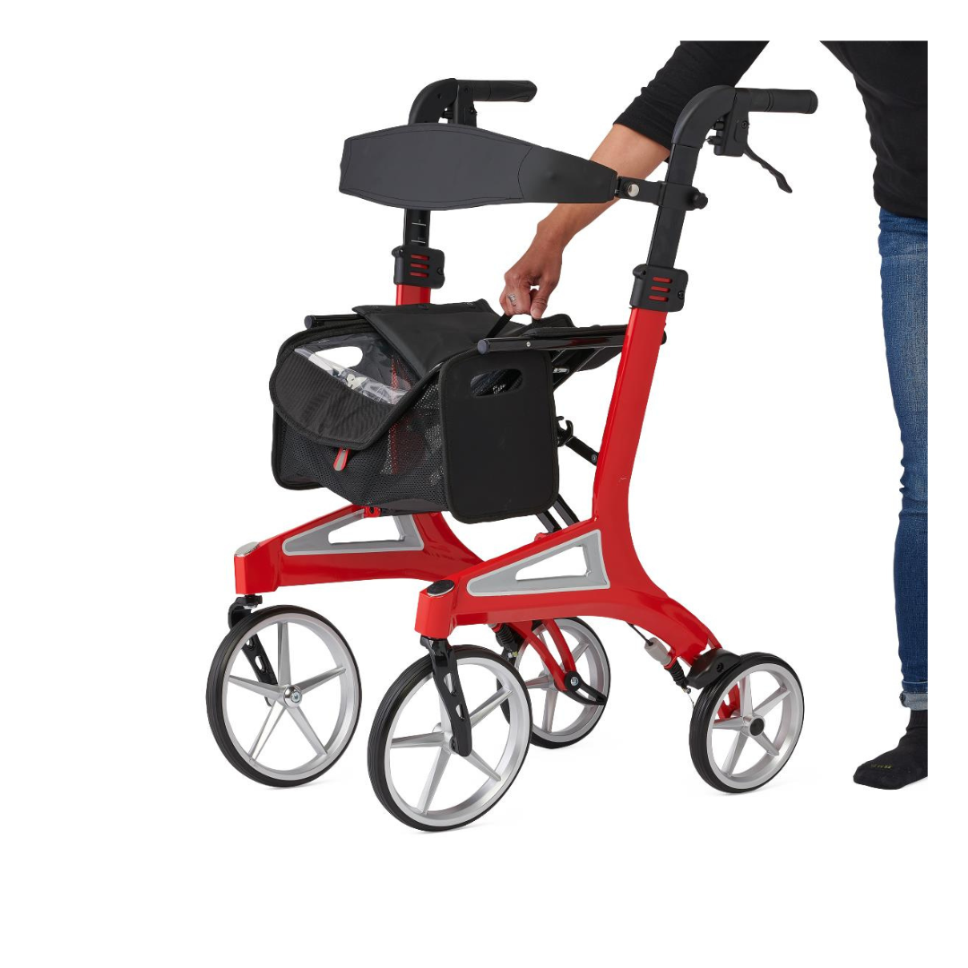 Medline Lightweight Euro Style Folding Rolling Walker Rollator - primehubstore.shop Rollators