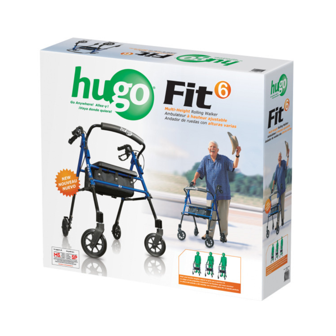 Hugo Fit 6 Rolling Walker Rollator with Seat - primehubstore.shop Rollators