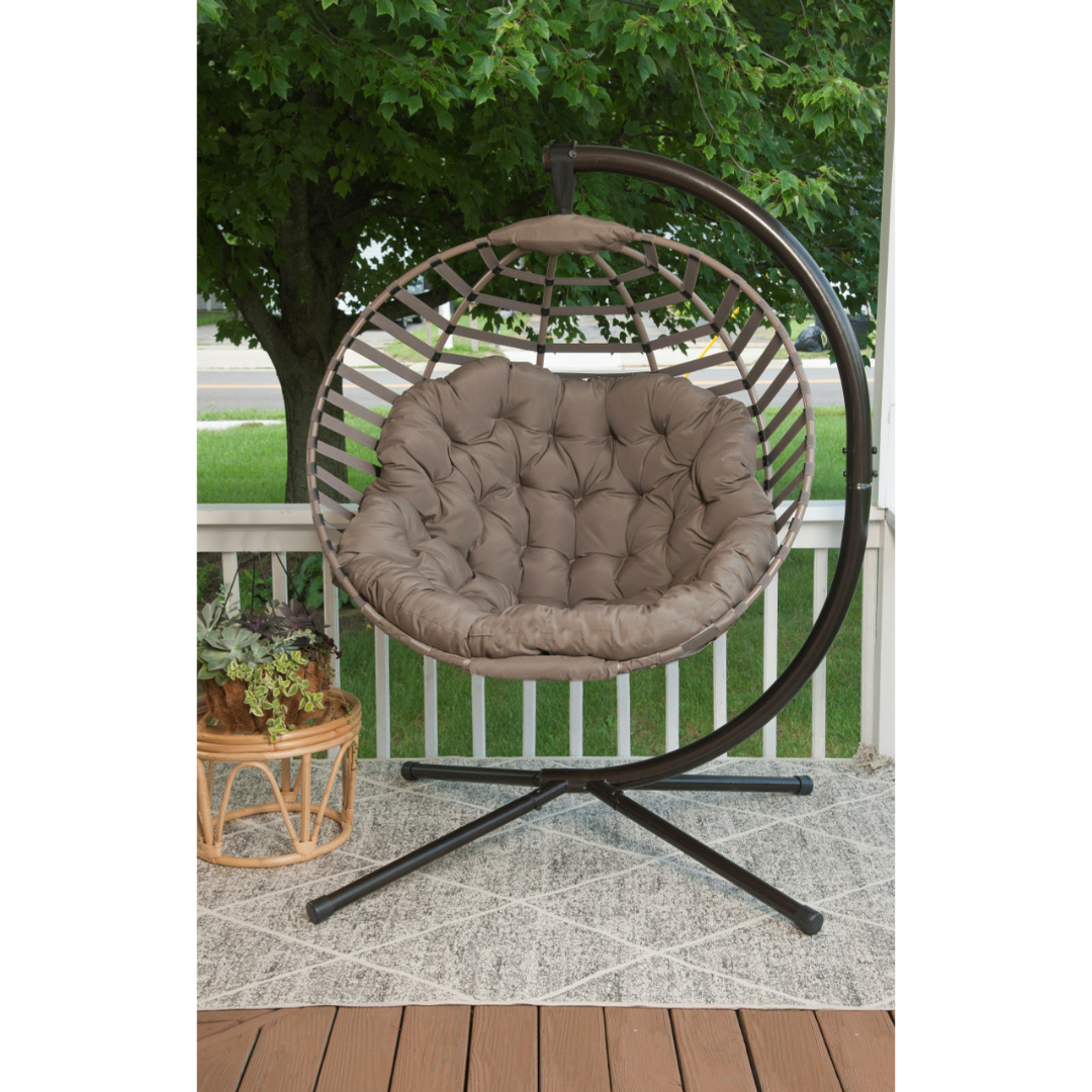 FlowerHouse Ball Hanging Indoor/Outdoor Chair W/Stand - Sand - primehubstore.shop Hanging Chairs