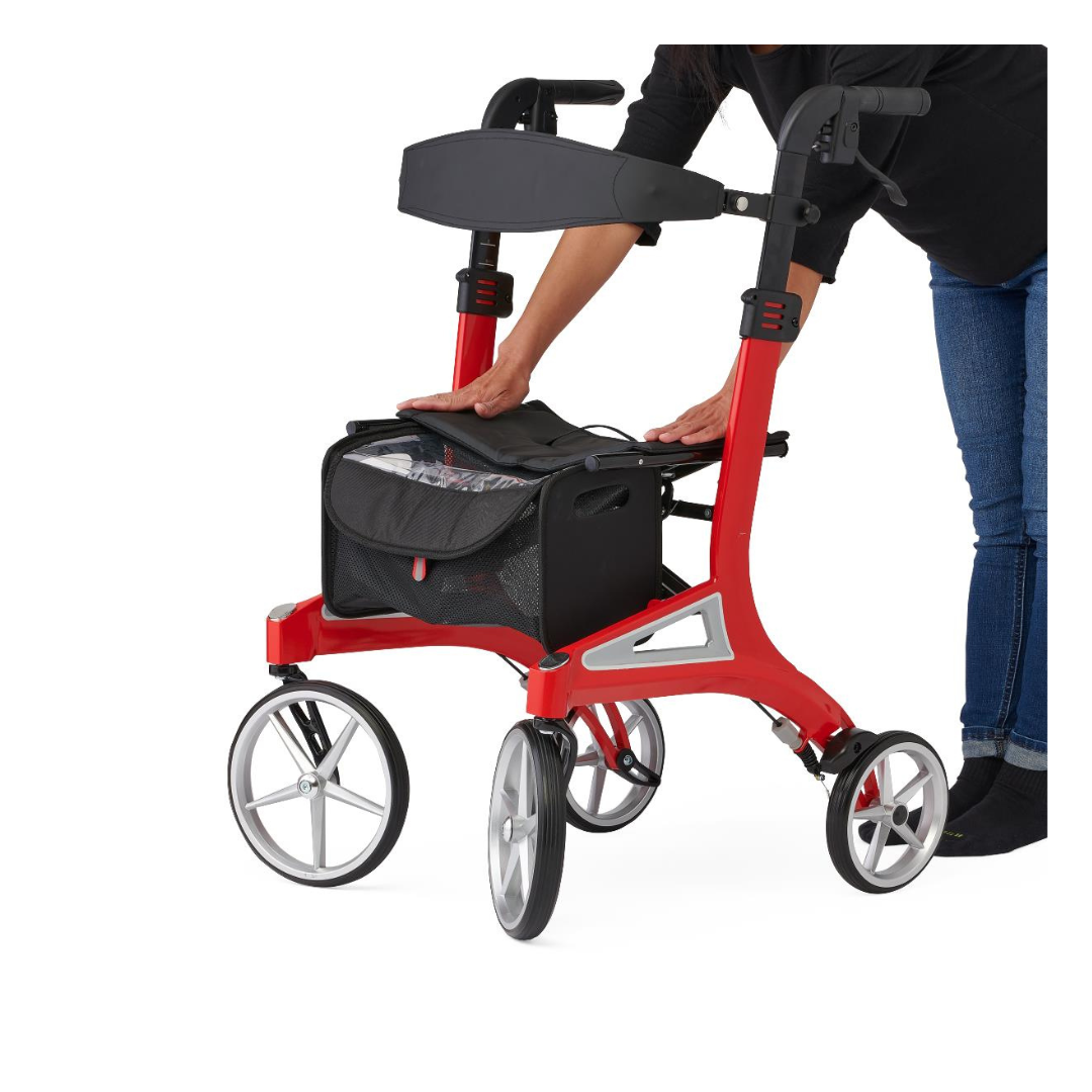 Medline Lightweight Euro Style Folding Rolling Walker Rollator - primehubstore.shop Rollators