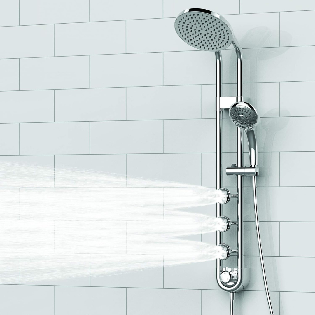 Pulse Showerspas Saturn System with 8" Rain Showerhead & 3 PowerSpray Body Jets - primehubstore.shop Shower Systems