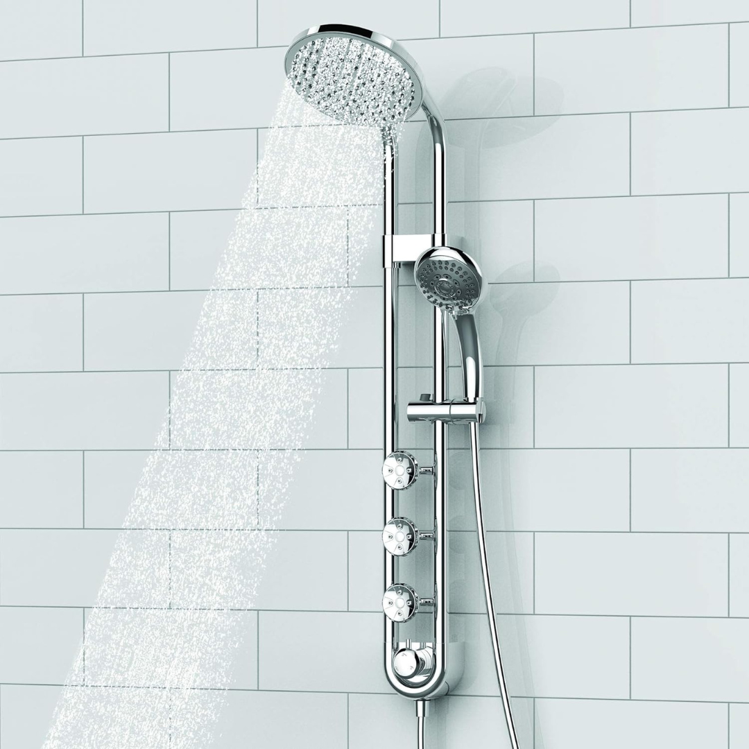 Pulse Showerspas Saturn System with 8" Rain Showerhead & 3 PowerSpray Body Jets - primehubstore.shop Shower Systems