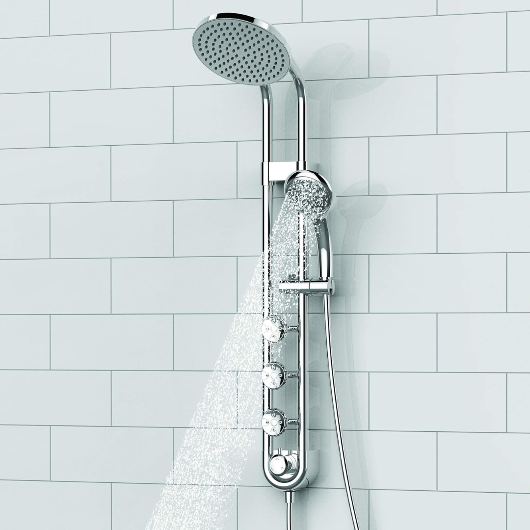 Pulse Showerspas Saturn System with 8" Rain Showerhead & 3 PowerSpray Body Jets - primehubstore.shop Shower Systems