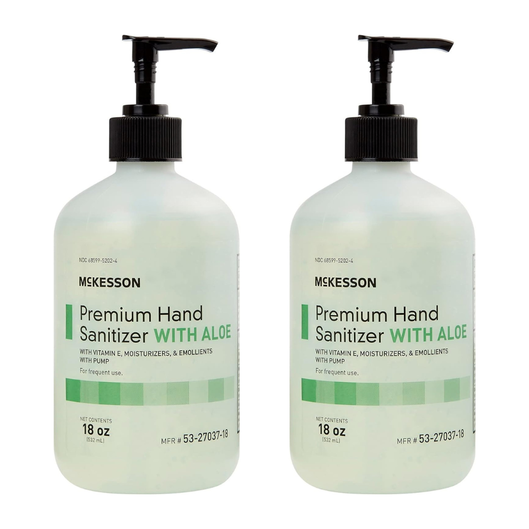 McKesson Premium Hand Sanitizer with Aloe and Spring Water Scent - 18oz Pump Bottle - primehubstore.shop Hand Sanitizers