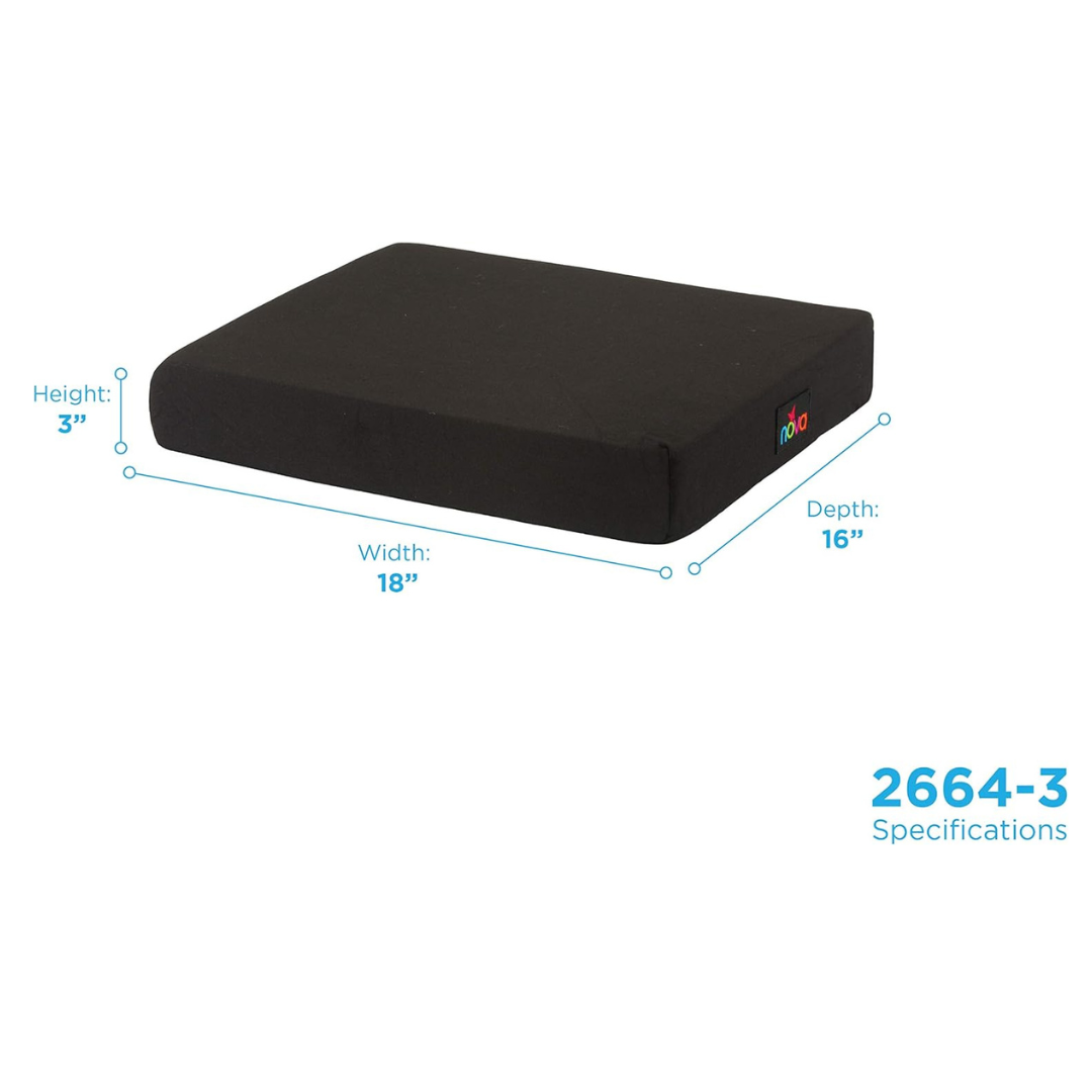 Nova Seat & Wheelchair High Density Foam Cushion with Water Resistant Removable Cover - primehubstore.shop Wheelchair Cushions