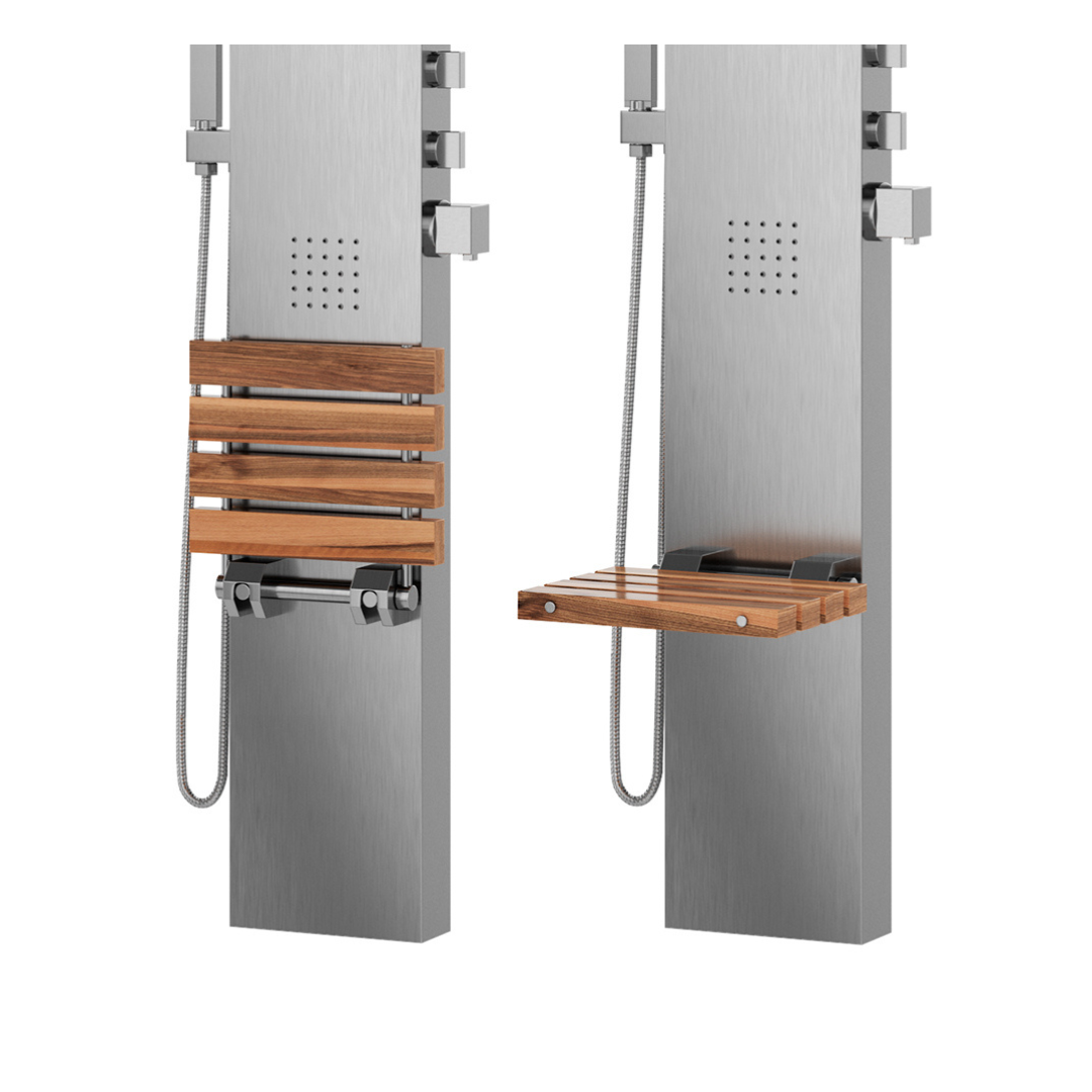 Pulse ShowerSpas Oahu Shower System with Fold Down Bench & Handheld Showerhead - primehubstore.shop Shower Systems